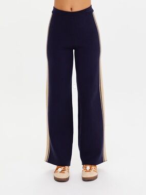 NWT The Upside Cosmo Freya Knit Wide Leg Pant Women’s Small Navy Anthropologie